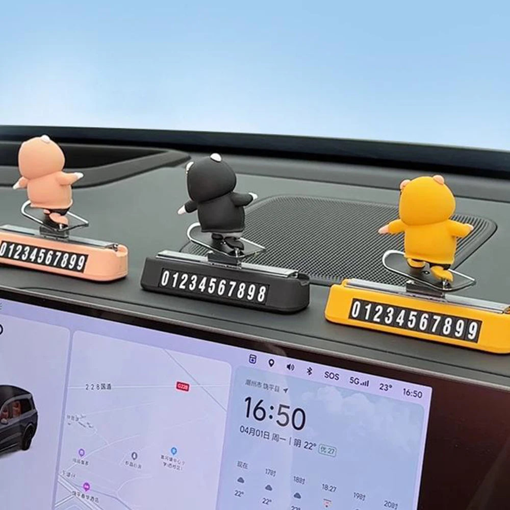 Skateboard Bear Car Dashboard Decoration