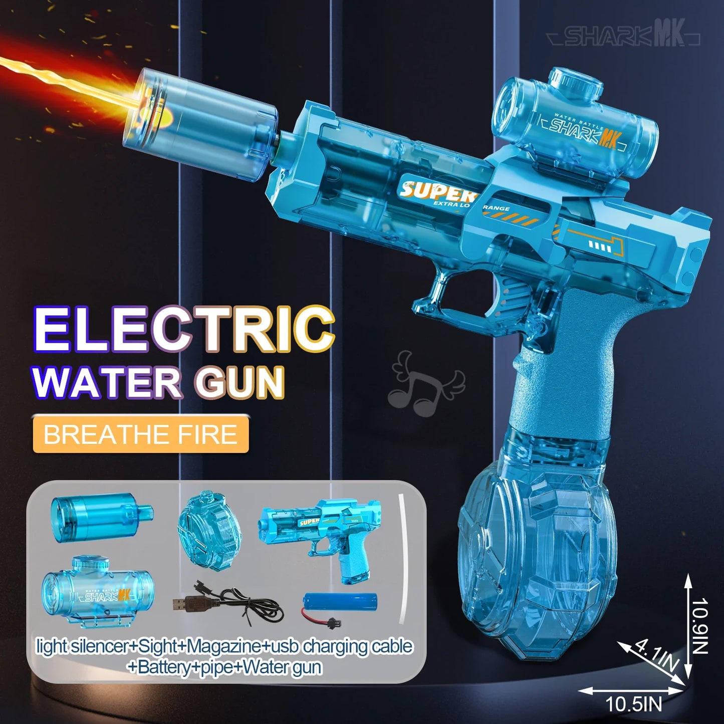 LED Light Electric Water Gun