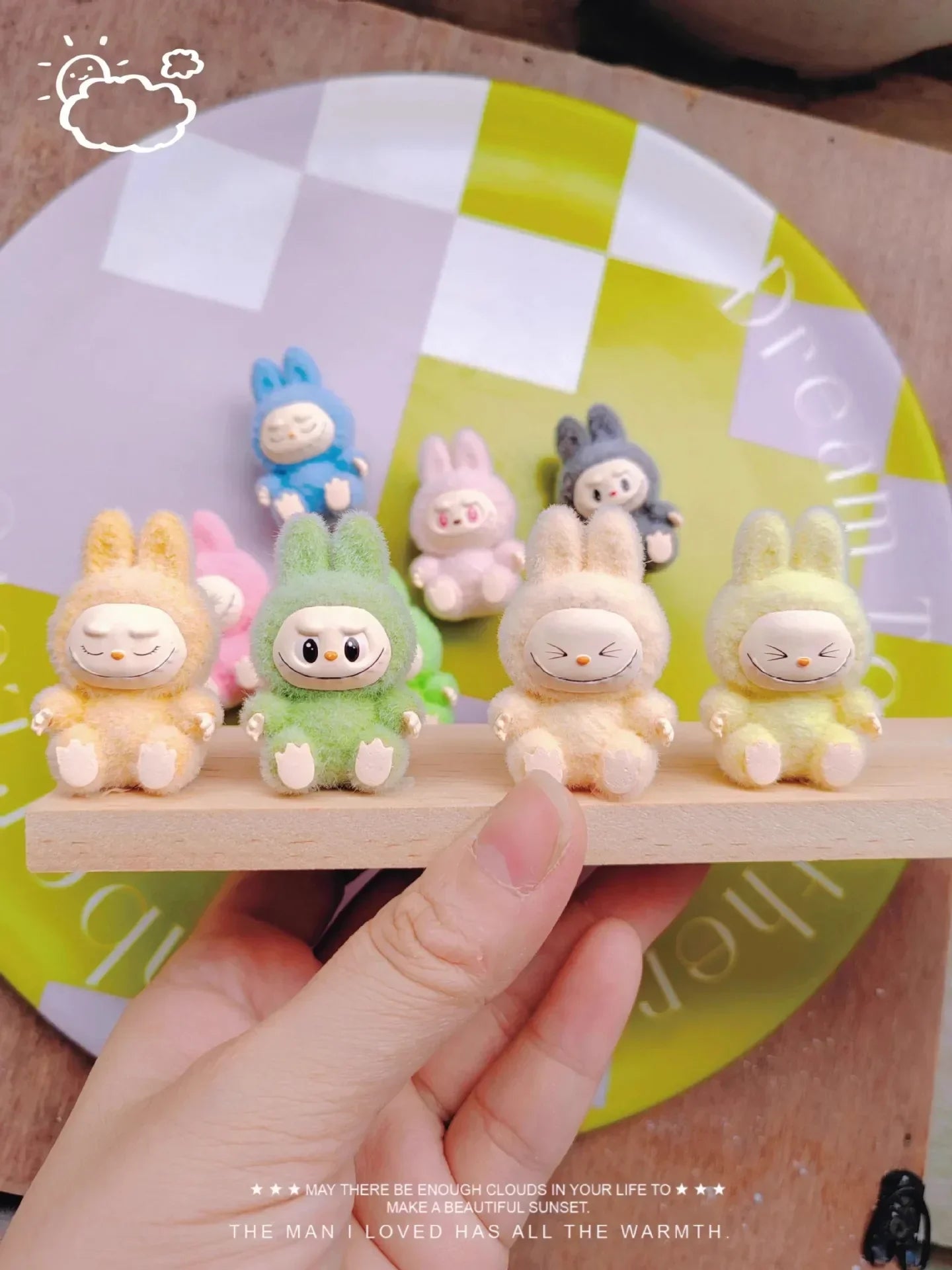 10pcs Mini Labubu Sitting Posture Action Figures