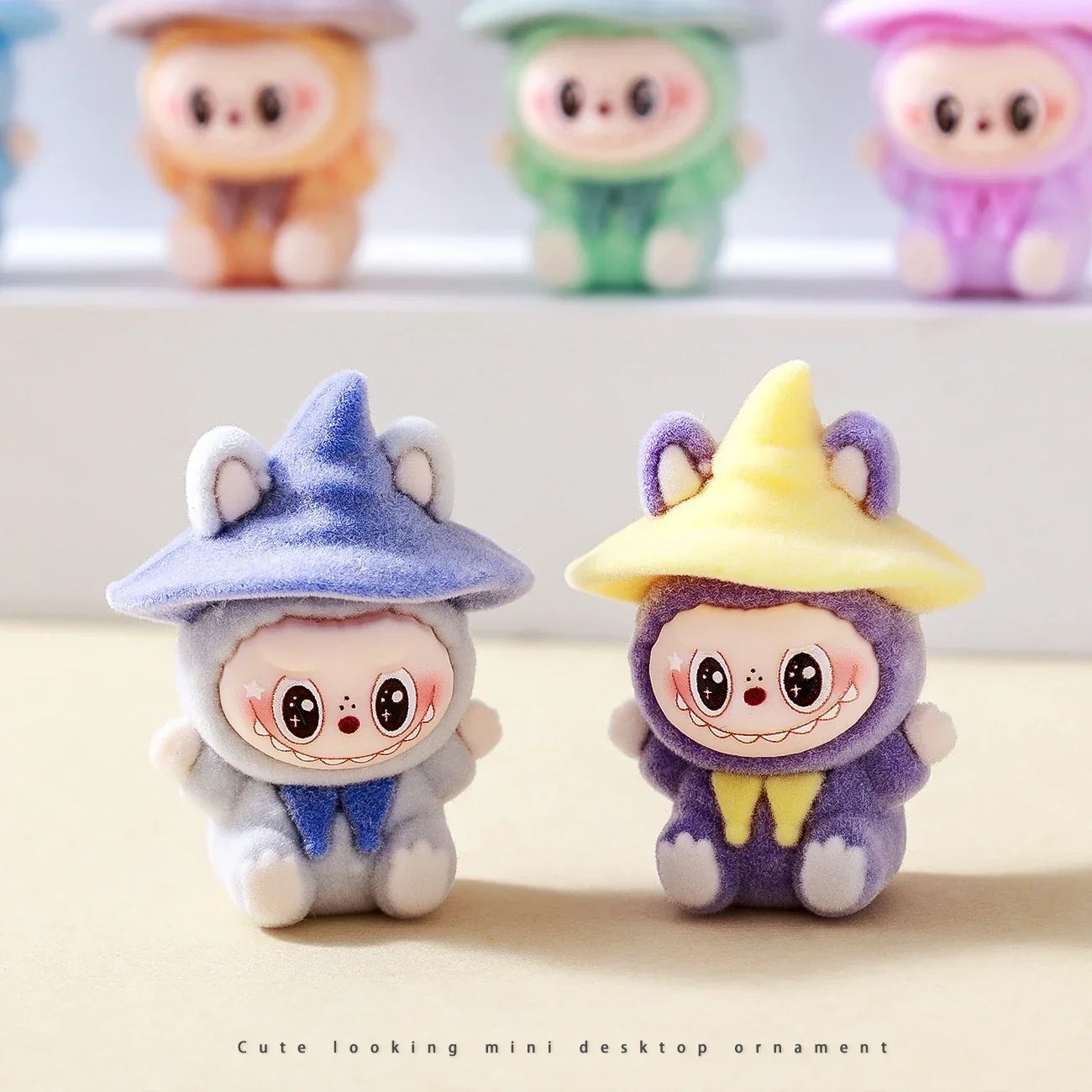 Labubu Flocked Action Figure Blind Box Set