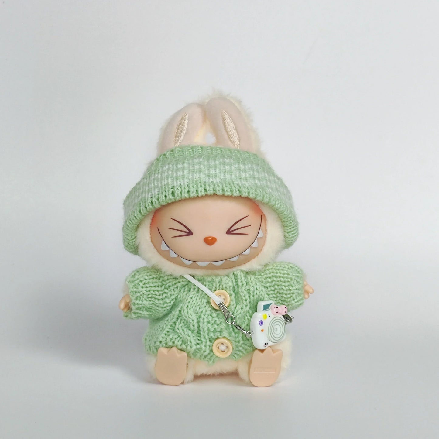 PopMart Labubu Mesh Sweater and Hat Outfit