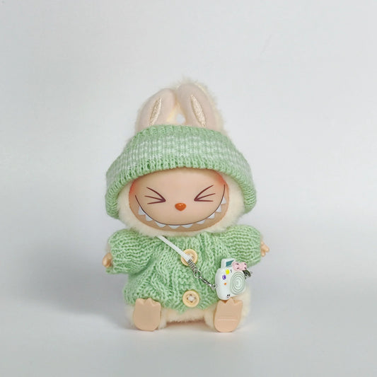 PopMart Labubu Mesh Sweater and Hat Outfit