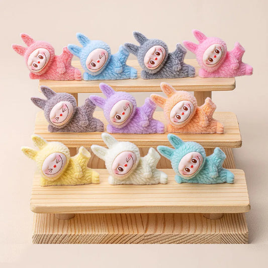PopMart Labubu Macaron Lying Doll Keychain Gift