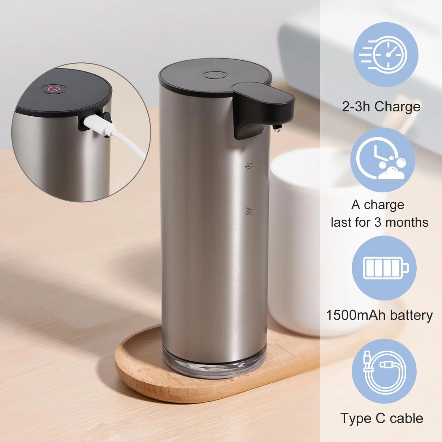 Automatic Foaming Metal Soap Dispenser
