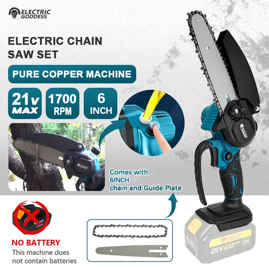 6-Inch Mini Cordless Electric Chainsaw