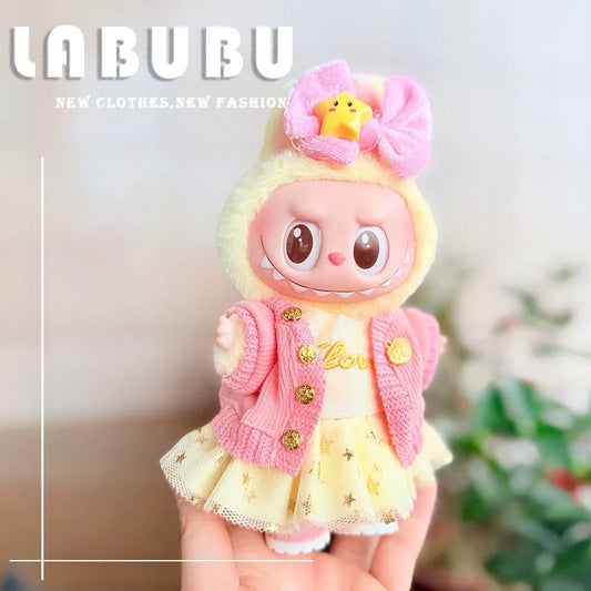 PopMart Labubu 17cm Plush Doll Clothes Set