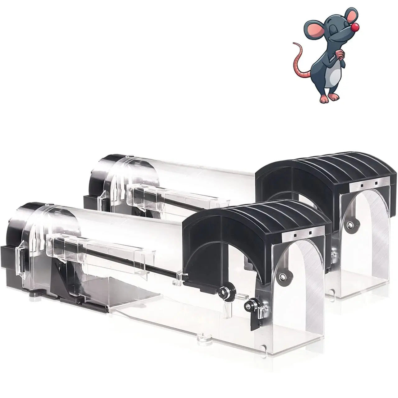 Safe Firm Humane Reusable Plastic Rodents Trap Household Mouse Catcher Smart Self-locking Mousetrap for Indoor Outdoor Garden