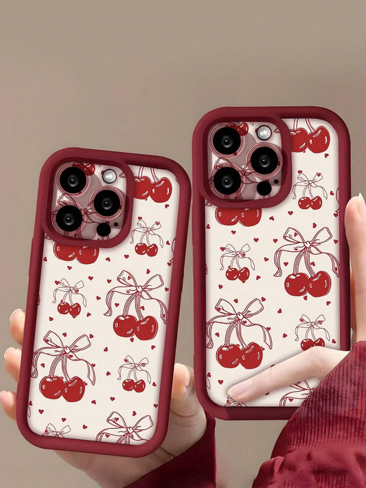 Retro Heart Cherry Valentine Phone Case