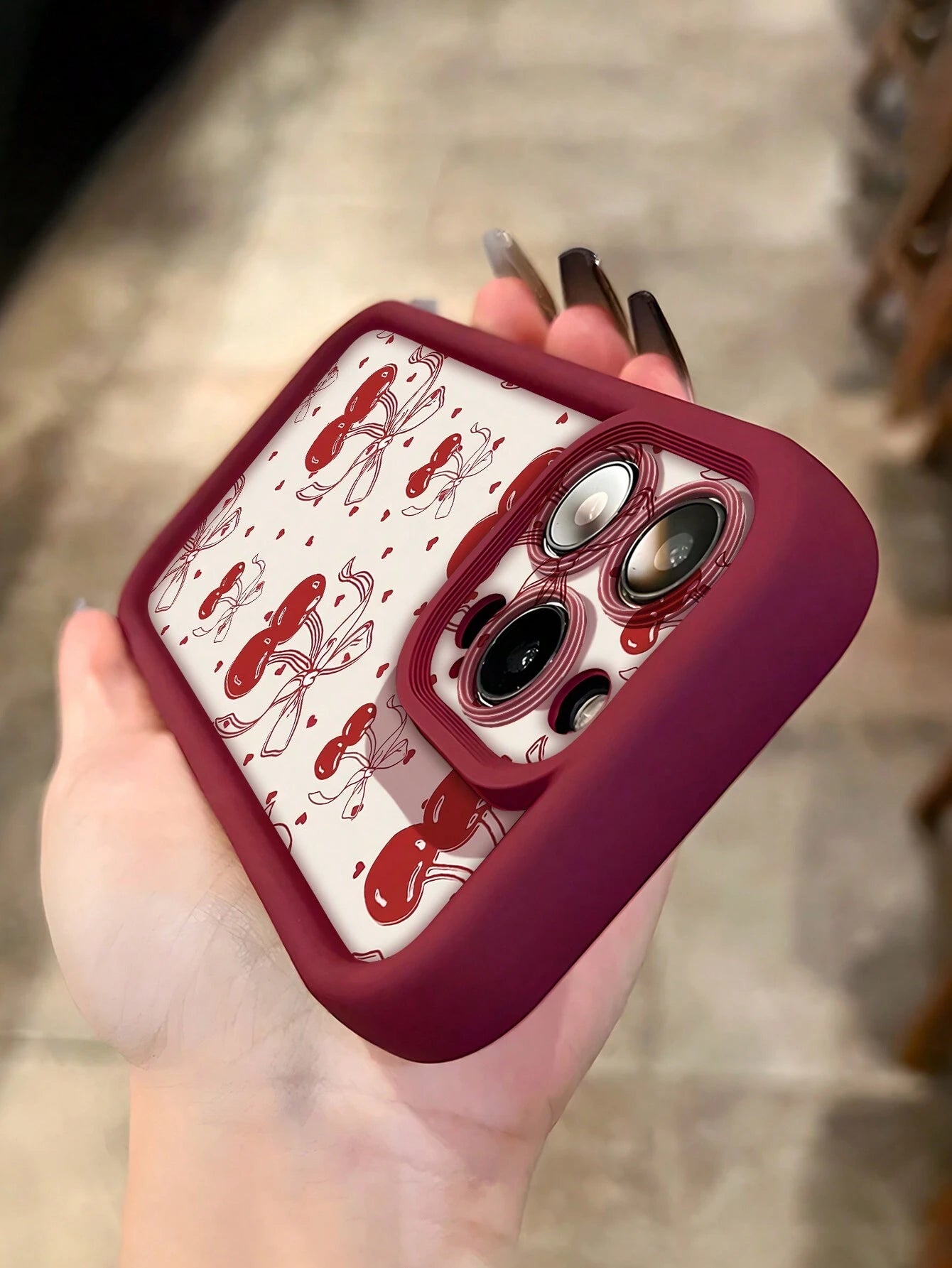 Retro Heart Cherry Valentine Phone Case