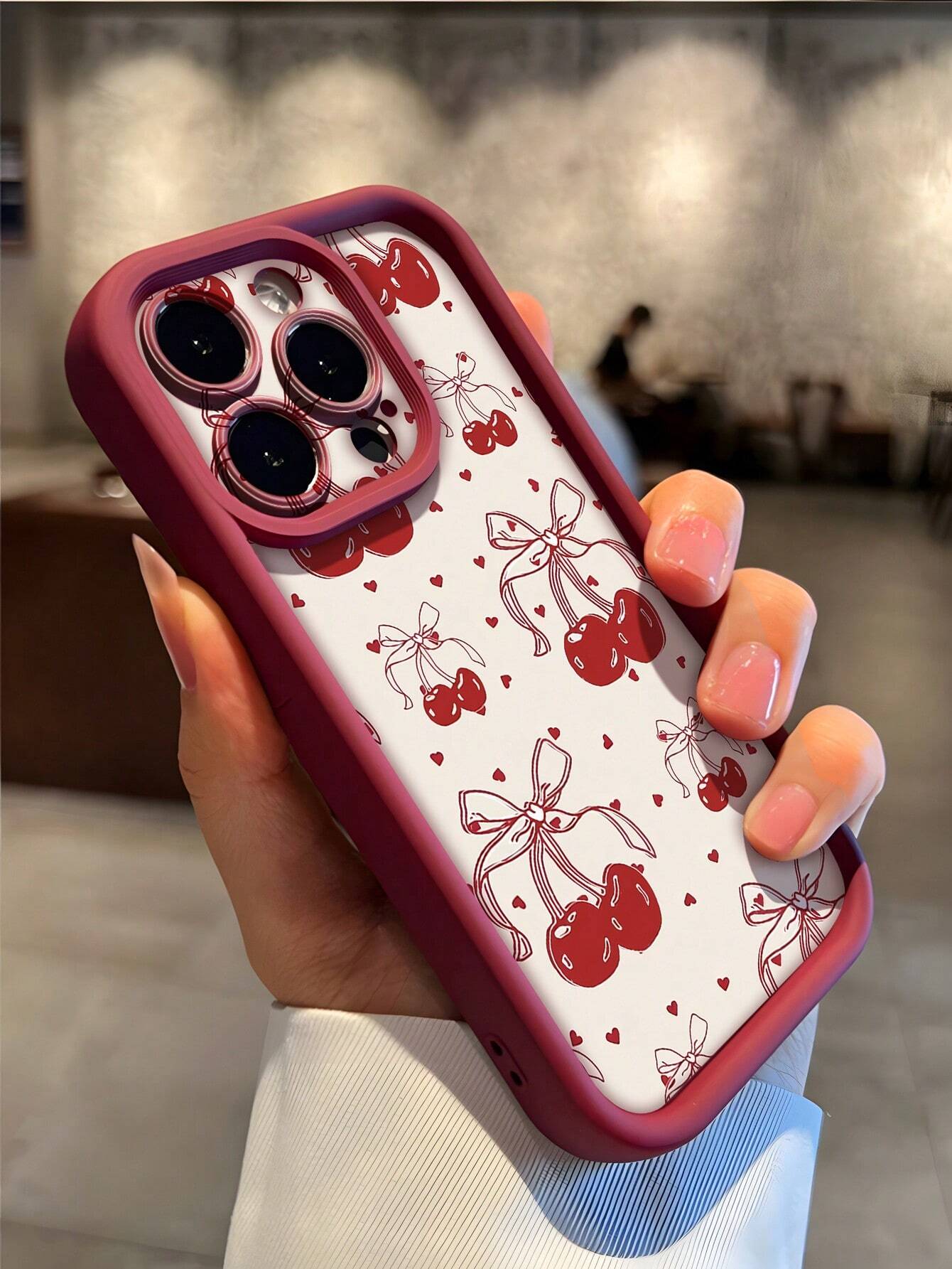 Retro Heart Cherry Valentine Phone Case
