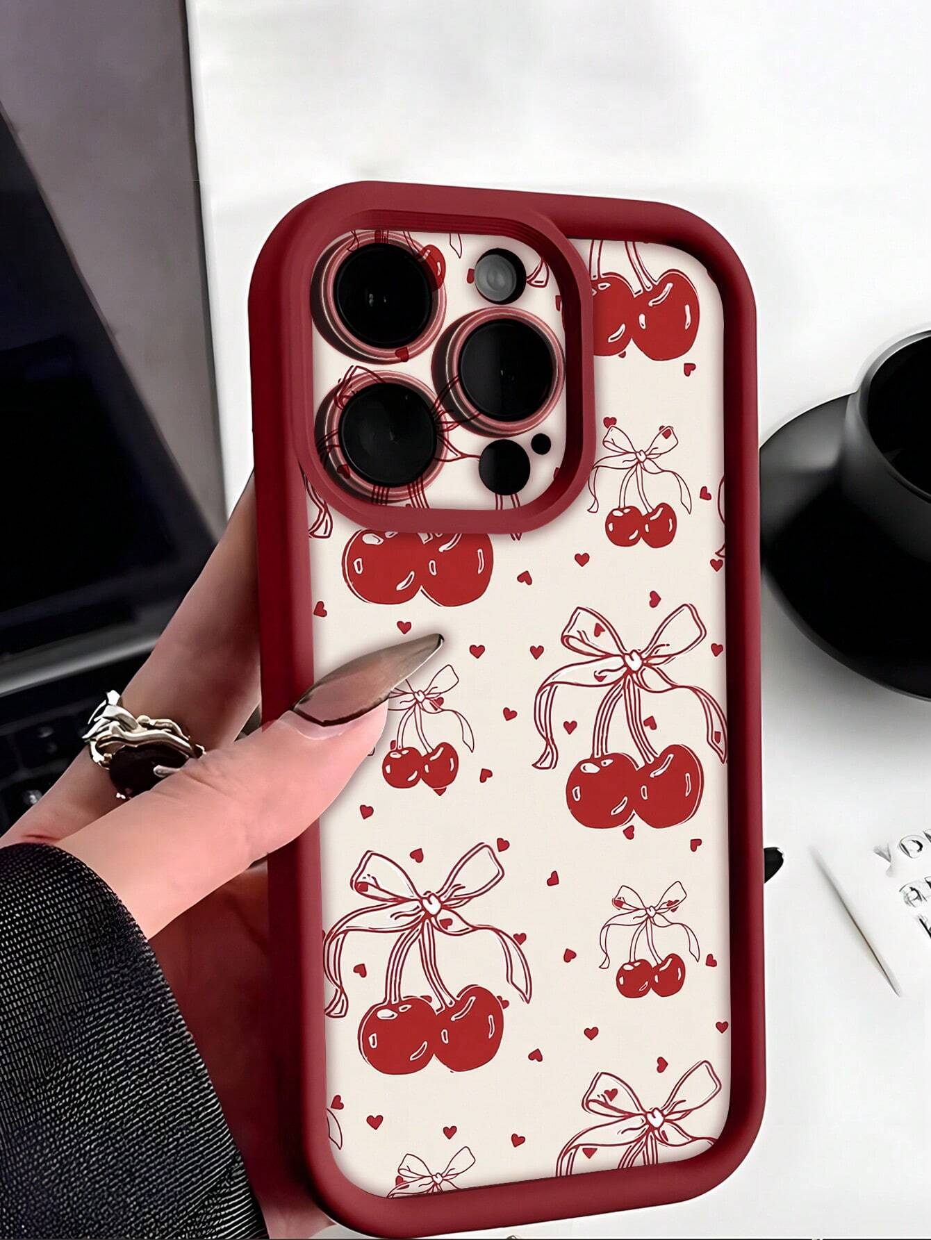 Retro Heart Cherry Valentine Phone Case